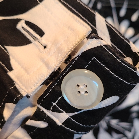 Coldwater Creek Denim jacket black white tropical stretch M - Picture 6 of 6